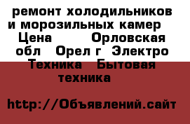 ремонт холодильников и морозильных камер. › Цена ­ 50 - Орловская обл., Орел г. Электро-Техника » Бытовая техника   